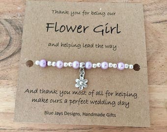 Flower Girl Gift, Thank You Gift, Delicate Bracelet, Flower Girl Gift, Wedding Party Gift, Pearl Bracelet, Bridesmaid Gift, Wedding Favours