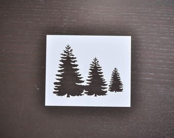 Pine tree stencil | Etsy