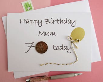 50th Birthday Card - 60th Birthday Card - 70th Birthday Card - 80th Birthday Card - 90th Birthday Card - 100th Birthday Card - Old Coins