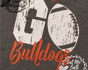 SVG DXF PNG cut file cricut silhouette cameo scrap booking Go Bulldogs Distressed Football