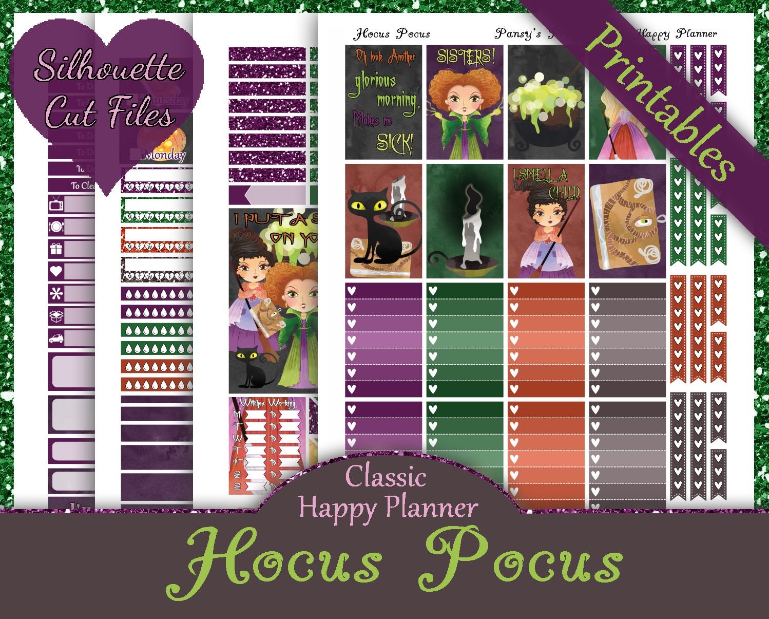 Hocus PocusPrintable Happy Planner Stickers Halloween Weekly