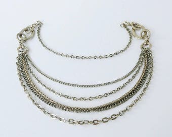 Vintage jewellery.Statement chain necklace. Multiple chains necklace. Vintage jewelry. Statement jewelry. Retro. Statement necklace.
