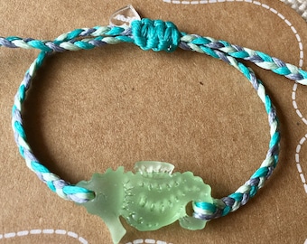 Sea glass jewelry, sea horse, beach jewelry, stacking bracelet, gifts for her, gifts under 25, gifts for teens, adjustable bracelet