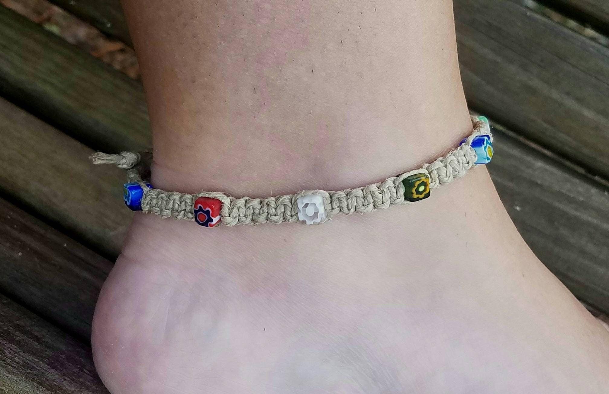 hemp anklet beach jewelry hippie anklet woven anklets boho