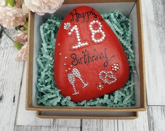 18th birthday gifts for her- 18th celebration birthday pebble- 18th birthday keepsake- 18th birthday gifts-gifts for women.