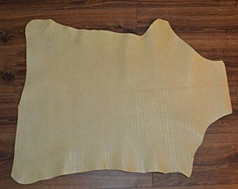 Beige lambskin leather crocodile skin (8131368)