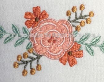 Beach Flowers Embroidery Design, Beach Wedding, Word Art, Machine Embroidery, Instant Digital Download, 4x4, 5x7 Formats: PES HUS JEF + 2017