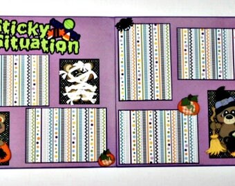 Halloween Bears Double Page Scrapbook Layout