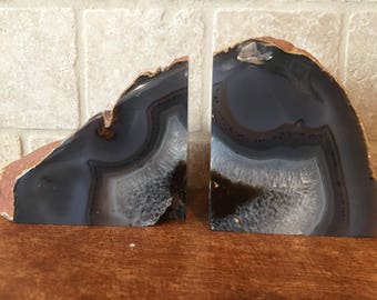 geode crystal bookends