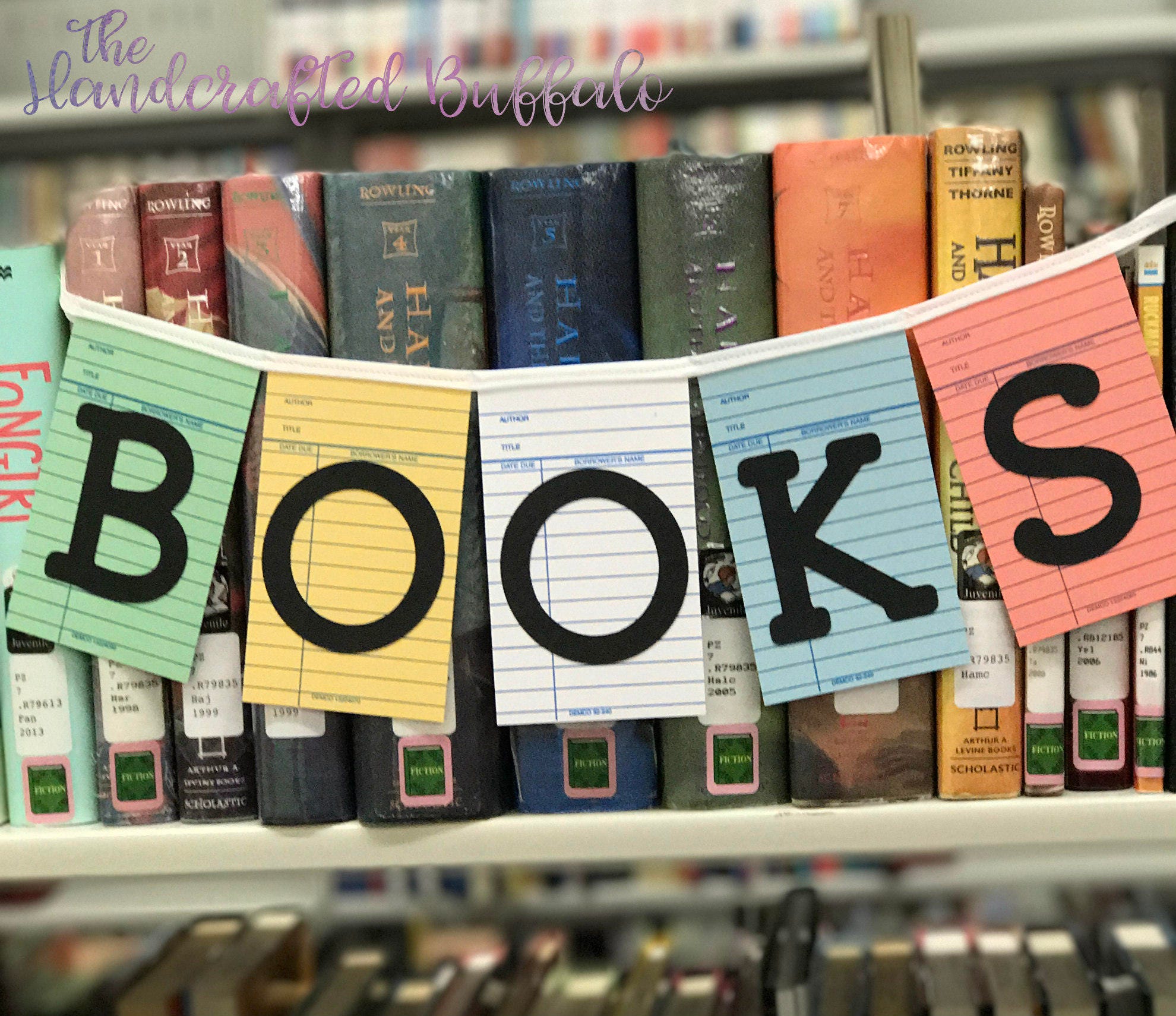 Books banner library book cards paper banner library