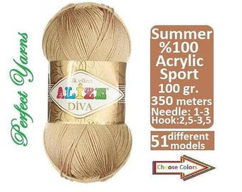 Alize yarn, Diva silk effect, Knitting yarn, crochet yarn, Summer Yarn, lace yarn, acrylic yarn, elastic yarn, bikini pattern, pattern