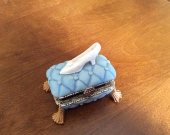Ceramic Cinderella Slipper Trinket Box | Keppsake Trinket Box | Cinderella Theme
