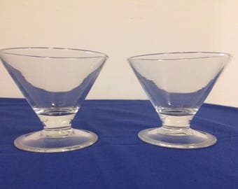 S Peach Glass Sundae Set Art Deco S Peach Glass Sundae Set Art Deco