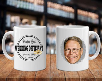Pastor Gift Ideas, Cartoon, Worlds Best Officiant Caricature Guy's Gift Idea, Officiant Gifts, Portrait Gift Idea, Thank You for Marrying Us
