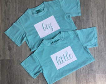 Sorority Big Little Comfort Color Tee // Sorority Big Little Reveal // Matching Big and Little Shirts