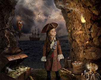 Pirate Digital Backdrop , fantasy digital background / prop for composite photography , photo manipulation, montage. Instant download.