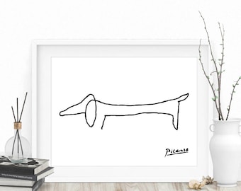 Pablo Picasso Sketch - Pablo Picasso, Picasso Print, Picasso Dog Print, Picasso Sketch, Picasso Animal Print, Picasso Dog, Picasso Drawing