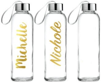 Glass Water Bottles, Monogrammed Water Bottles, Personalized Water Bottles, Custom Water Bottle, Glass Water Bottle, Personalized Bottle