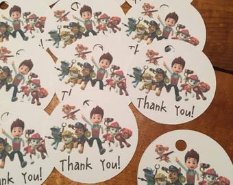 12 Paw Patrol Party Favor Thank You Tags (can be personalized)
