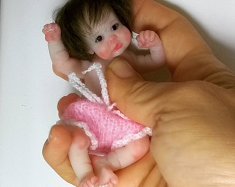 Silicone baby doll "Mia" 4.3 in by Victoria Vihareva-Pechenkina