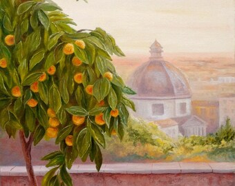 Giardino Degli Aranci Rome Italy Oil Painting Canvas Art Original Painting Impressionism Painting Impressionism Art Wall Art