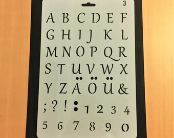 Plastic Stencil, Alphabet Stencil, A to Z, 0 to 9, Planner Stencil, Journal Stencil, Bullet Journal Stencil, Soft Plastic Sheet,26 x 17.6 cm