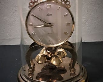 1950's Vintage Schatz German Torsion Anniversary Clock- small 9" Brass Steampunk Working