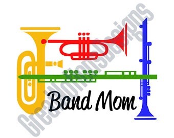 Band Mom SVG - HTV - Vinyl Cutting Graphic Art