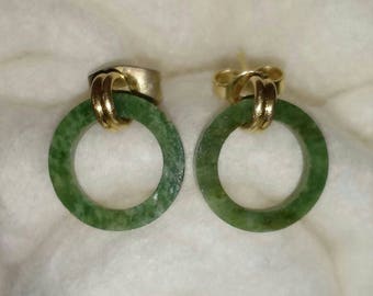 Jade Post Earrings with 14k posts - Vintage