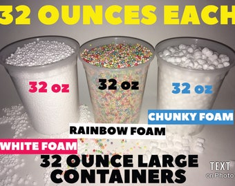rainbow foam white styrofoam beads in slime containers 32 ounces each free shipping