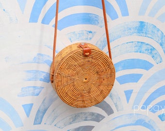 Basket Bag, Round Bag, Straw Bag, Rattan Basket Bag, Woven Bag, Picnic Basket, Round Basket Bag, Market Basket, Shoulder Bag, Woven Basket