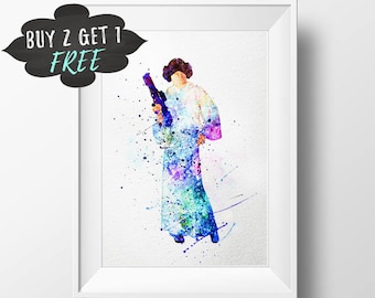 Princess Leia Art Print Poster, Star Wars Nursery Poster Wall Art, Nursery Decor Printable, Instant Download, Star Wars Poster Decor