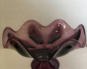 Six Petal Amethyst Pedestal Dish