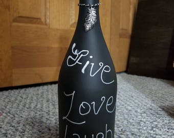 Live Love Laugh wine bottle