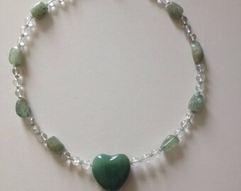 Beautiful necklace made of Topaz and rock crystal