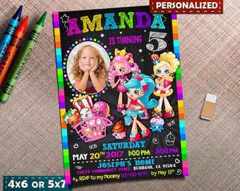Shopkins Invitation, Shopkins Birthday Invitation, Shopkins Birthday, Shopkins Party, Girls Invitation, Shopkins Party Invitations,