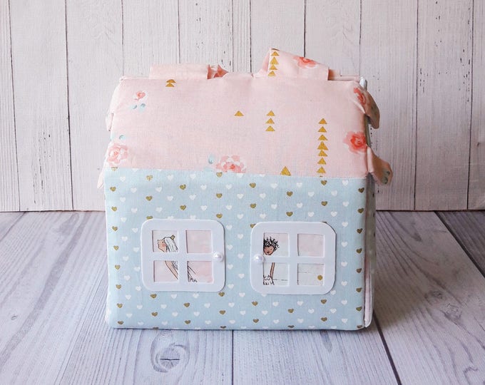 Dollhouse, dollhouse miniature handmade, Small House Bag for girl, doll house, bag for toys, bag for girl, home for toys