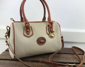 DOONEY & BOURKE Leather Ivory and Tan AWL Satchel Speedy Bag