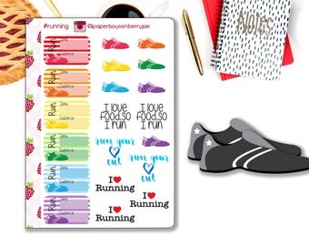 Running stickers -Running training stickers - Running - Planner Stickers - Calendar stickers - run stickers - marathon training stickers