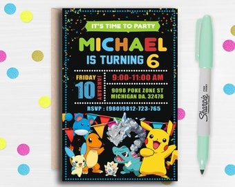 Pokemon Invitation, Pokemon Birthday, Pokemon Birthday Invitation, Pokemon Party, Pokemon Invite, Pokemon Go Invitation, Pokemon Printables