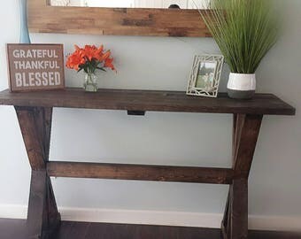 Rustic dinning room buffet table