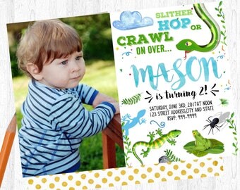 Reptile Birthday Invitation, Reptile Invitation, Reptile Invite, birthday invite, Birthday Party, Printable Invitation, Reptile