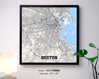 Boston Wall Art boston map art | etsy Boston Wall Art boston map art | etsy