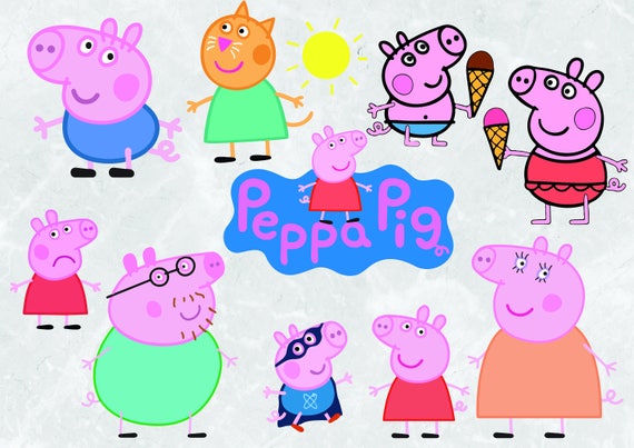 Download 11 Peppa Pig clipart SVG Cut files 300 ppi
