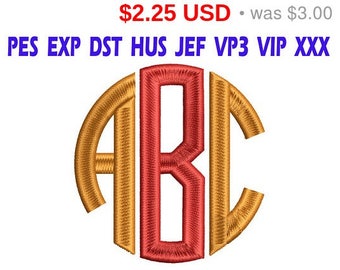 Sale 25% Circle Monogram Embroidery Font / Circle Monogram embroidery design/ INSTANT download