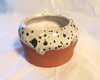 Black and White Speckled Ceramic Bowl