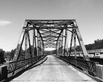 Poteau River Bridge, Poteau, OK, Black and White