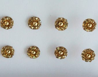 24 Antique Gold Round Bindis ,Bridal Gold Bindis,Stone Bindis,Gold Face Bindis,India Bindis,Bollywood Bindis, Fake Belly Button Stickers