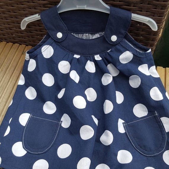 Blue Baby Girl's Dress Spotty Dress Baby Dress New Baby