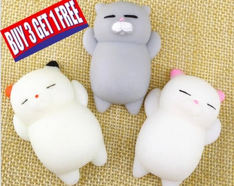 Cute Mochi Squishy Cat Squeeze Healing Fun Kids Kawaii Toys Soft Lovely Cat Squishy Healing Squeeze Fun Kid Toy Gift Stress Reliever Decor